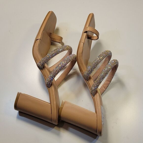 BRAND NEW FOREVER SLIPPERS   PEEP TOE DOUBLE STRAP GLITTER EMBROIDERY SA… - Picture 11 of 16